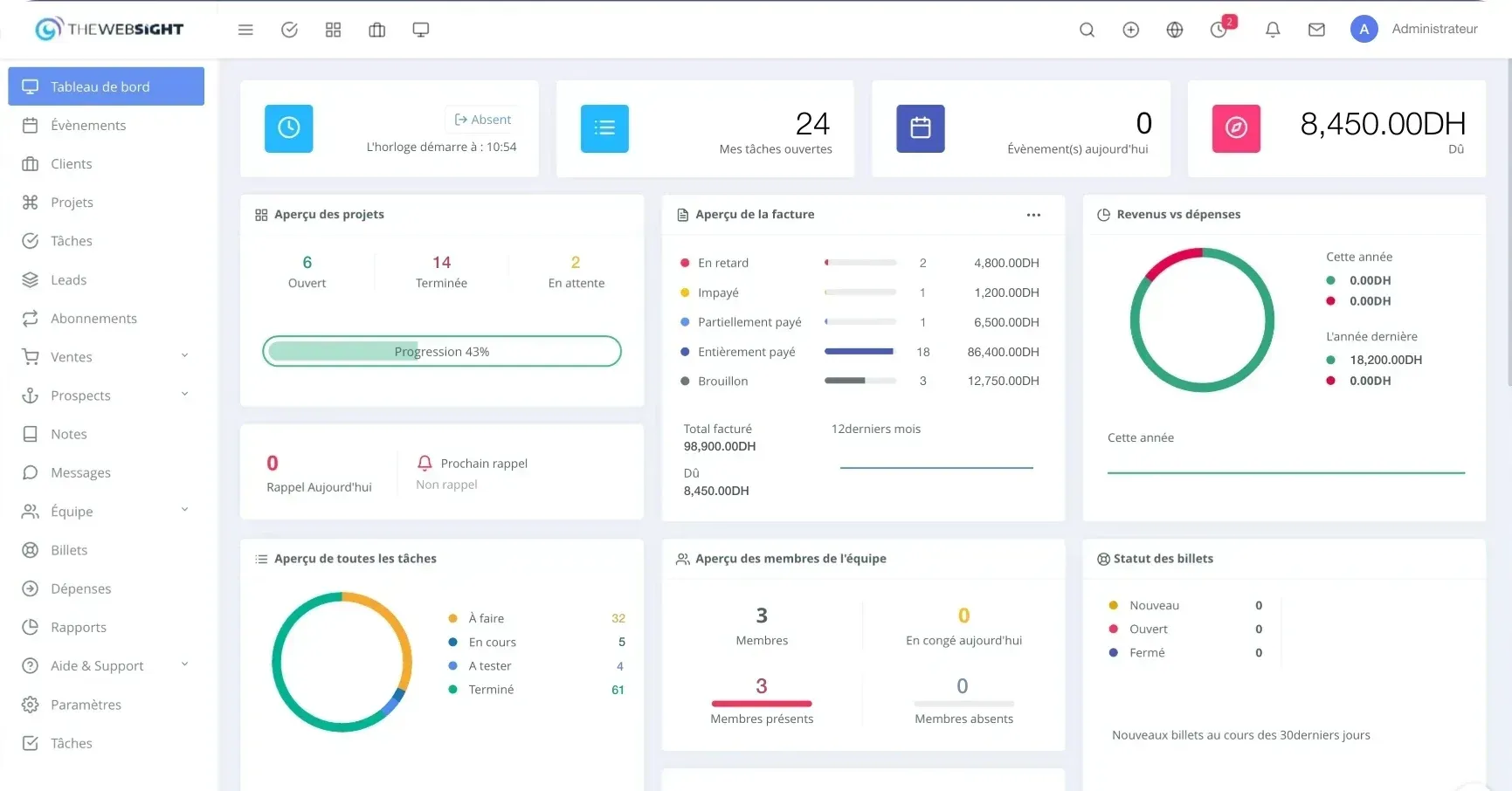 Logiciel de gestion d’entreprise : CRM, devis et factures